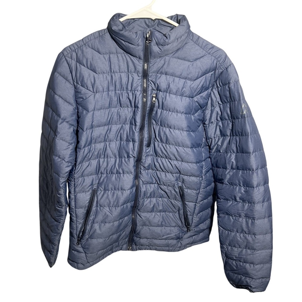 Alpine Design Men's Puffer Jacket Full Zip Insulated Lightweight Heather Blue XS